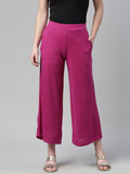 Souchii Purple Knitted Ethnic Palazzos - Distacart