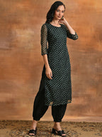 Aks Bandhani Printed Organza Anarkali Kurta