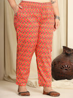 Yufta Pure Cotton Pink Kurta Dupatta Pant Set With Handwork