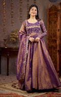 Yash Enterprise Light Purple Cosmos Silk Embroidery Party Wear Suit Set - Distacart