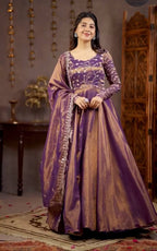 Yash Enterprise Light Purple Cosmos Silk Embroidery Party Wear Suit Set - Distacart