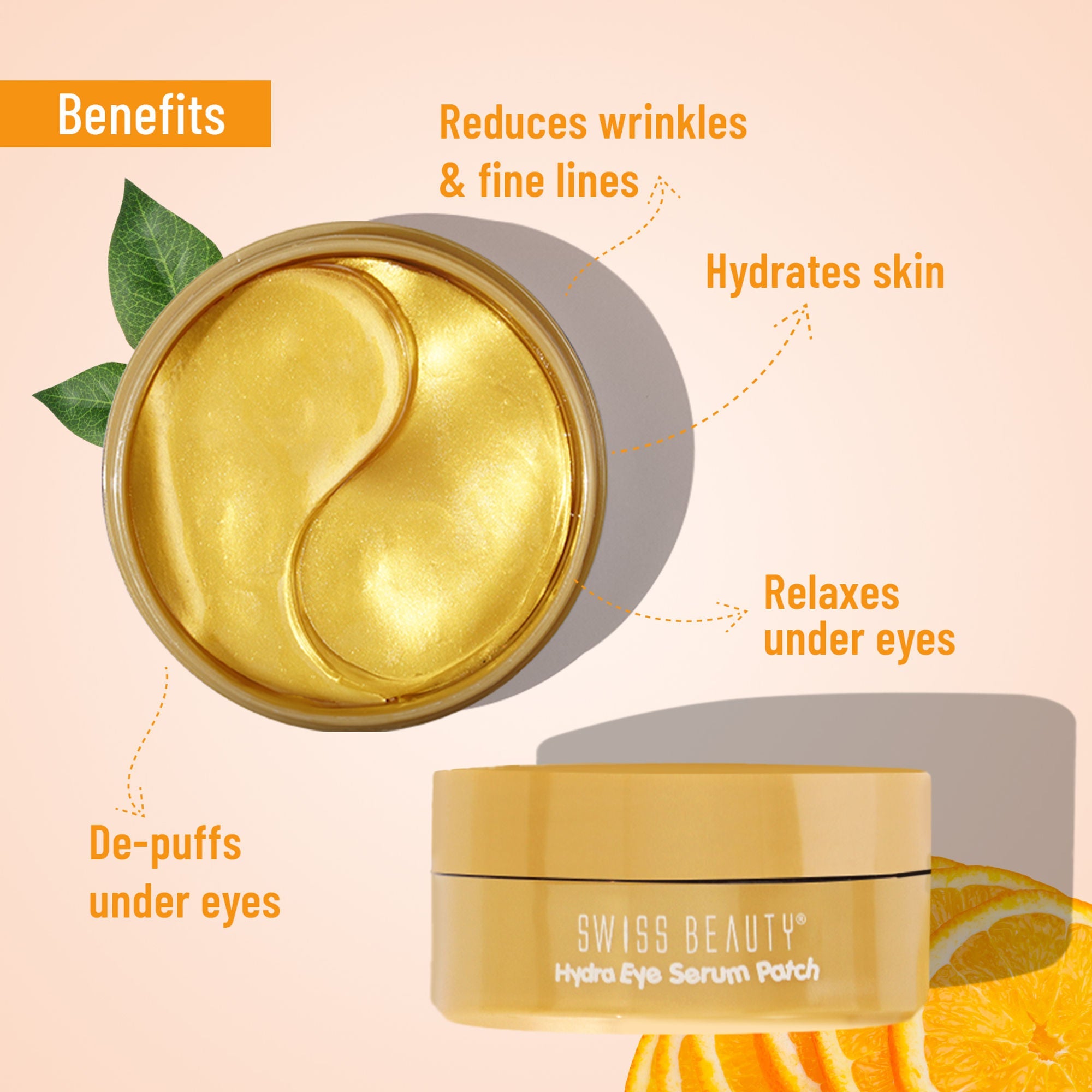 Swiss Beauty Hydra Eye Serum Patches For Dark Circles And Puffiness , Hydrate Skin - Vitamin-C - Distacart