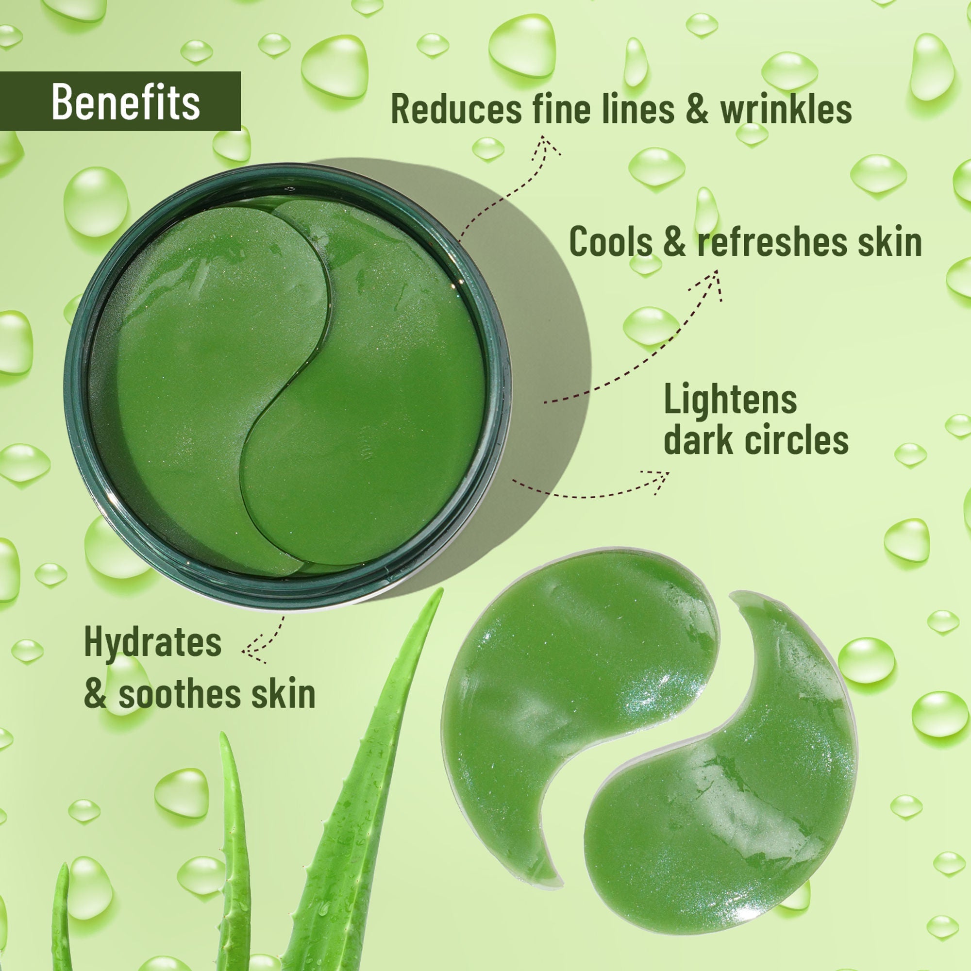 Swiss Beauty Hydra Eye Serum Patches For Dark Circles And Puffiness , Hydrate Skin - Alove Vera - Distacart