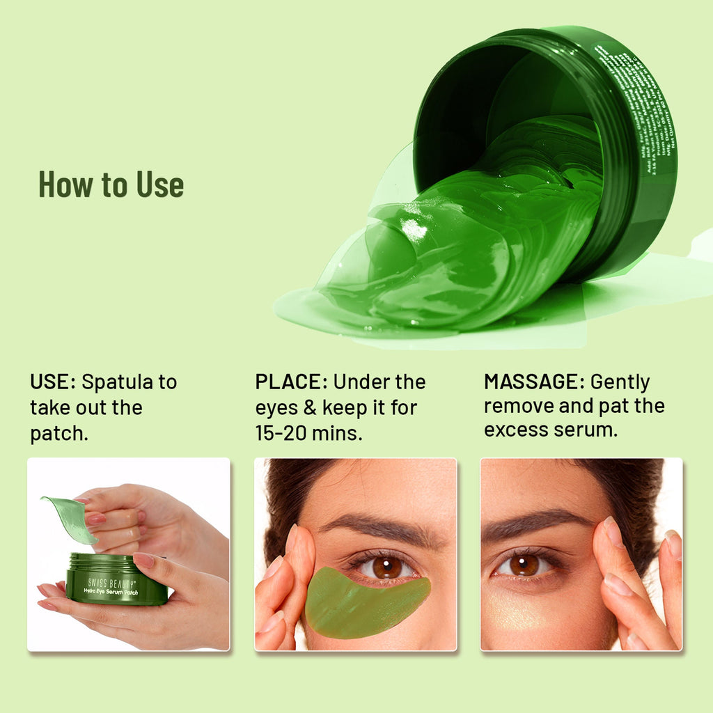 Swiss Beauty Hydra Eye Serum Patches For Dark Circles And Puffiness , Hydrate Skin - Alove Vera - Distacart
