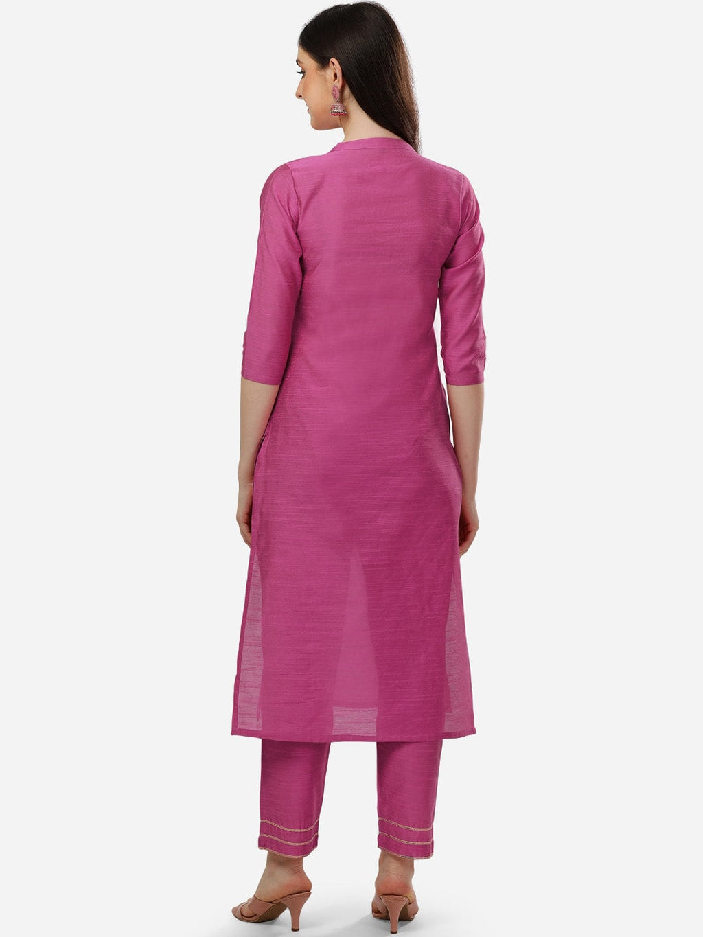 HERE&NOW Women Ethnic Motifs Embroidered Sequinned Kurta with Trousers