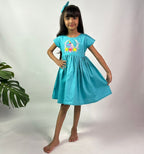 ArthLife Blue Unicorn Party Wear Dress
