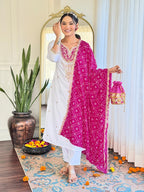 The52 Women's Embroidered Viscose Fabric Straight Kurta, Pant and Dupatta Set - Distacart
