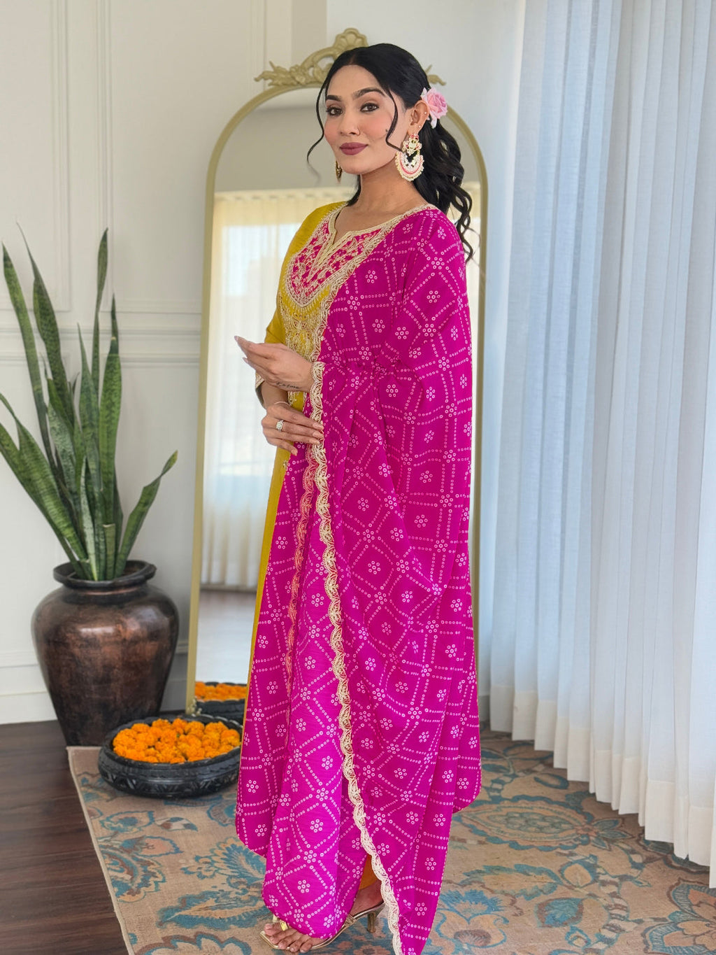 The52 Women's Embroidered Viscose Fabric Straight Kurta, Pant and Dupatta Set - Distacart