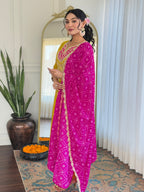 The52 Women's Embroidered Viscose Fabric Straight Kurta, Pant and Dupatta Set - Distacart