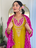 The52 Women's Embroidered Viscose Fabric Straight Kurta, Pant and Dupatta Set - Distacart