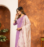 Pramukh Fab Lavender Color Marina Silk Kurta Set - Distacart