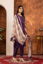 Pramukh Fab Plum Color Marina Silk Kurta Set - Distacart