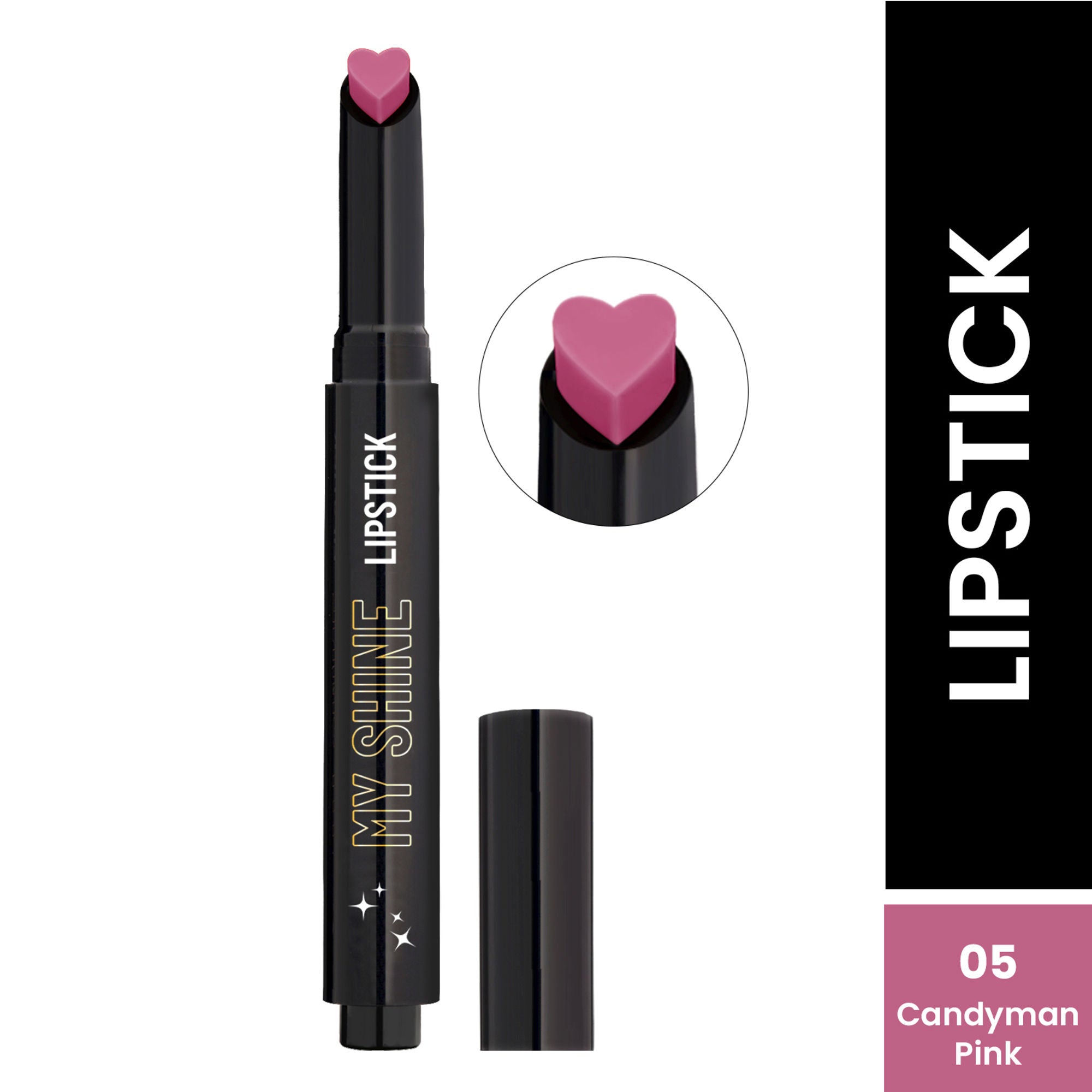 Swiss Beauty My Shine High Pigmented & Long-Lasting Lipstick Enriched with Vitamin E - 05 Candyman Pink