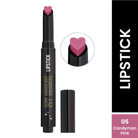 Swiss Beauty My Shine High Pigmented & Long-Lasting Lipstick Enriched with Vitamin E - 05 Candyman Pink