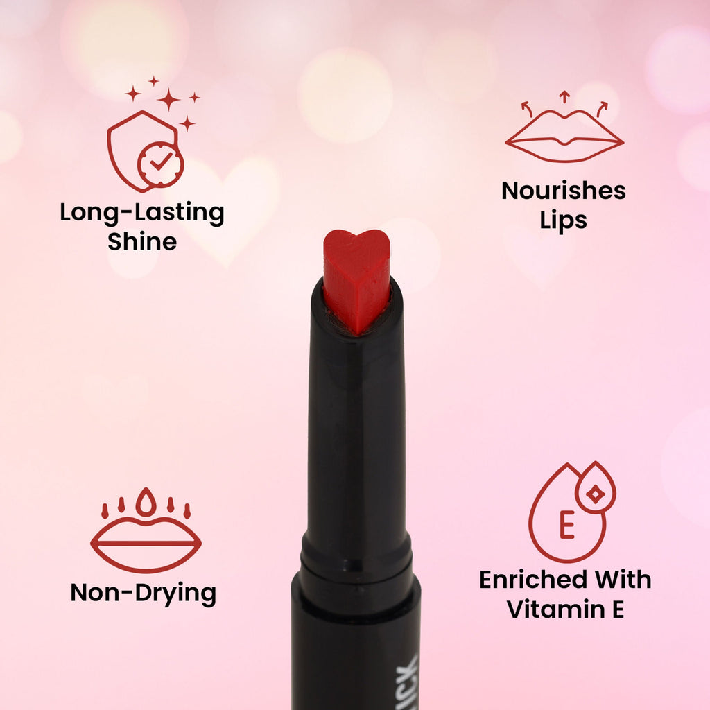 Swiss Beauty My Shine High Pigmented & Long-Lasting Lipstick Enriched with Vitamin E - 08 Its Rouge - Distacart