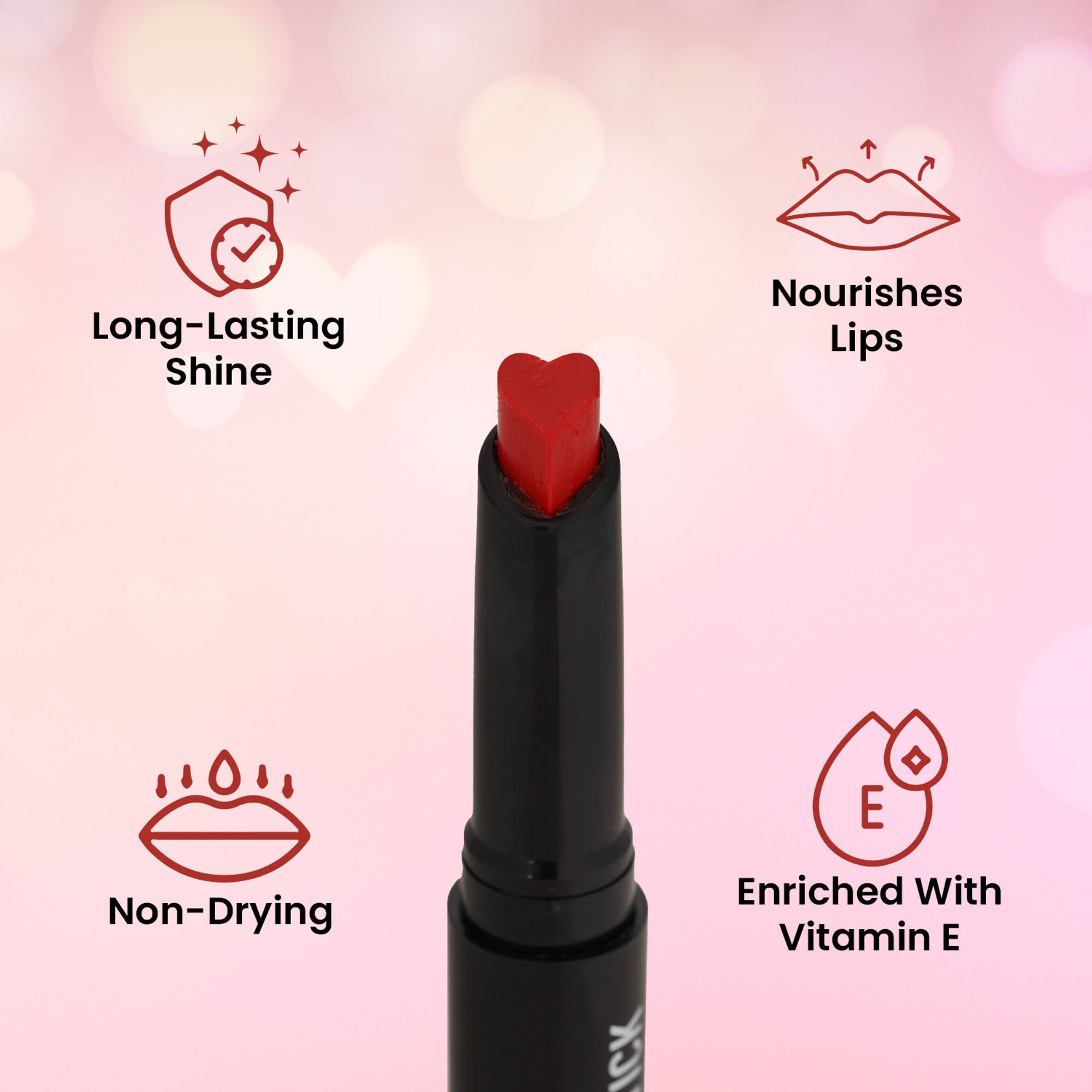 Swiss Beauty My Shine High Pigmented & Long-Lasting Lipstick Enriched with Vitamin E - 08 Its Rouge - Distacart