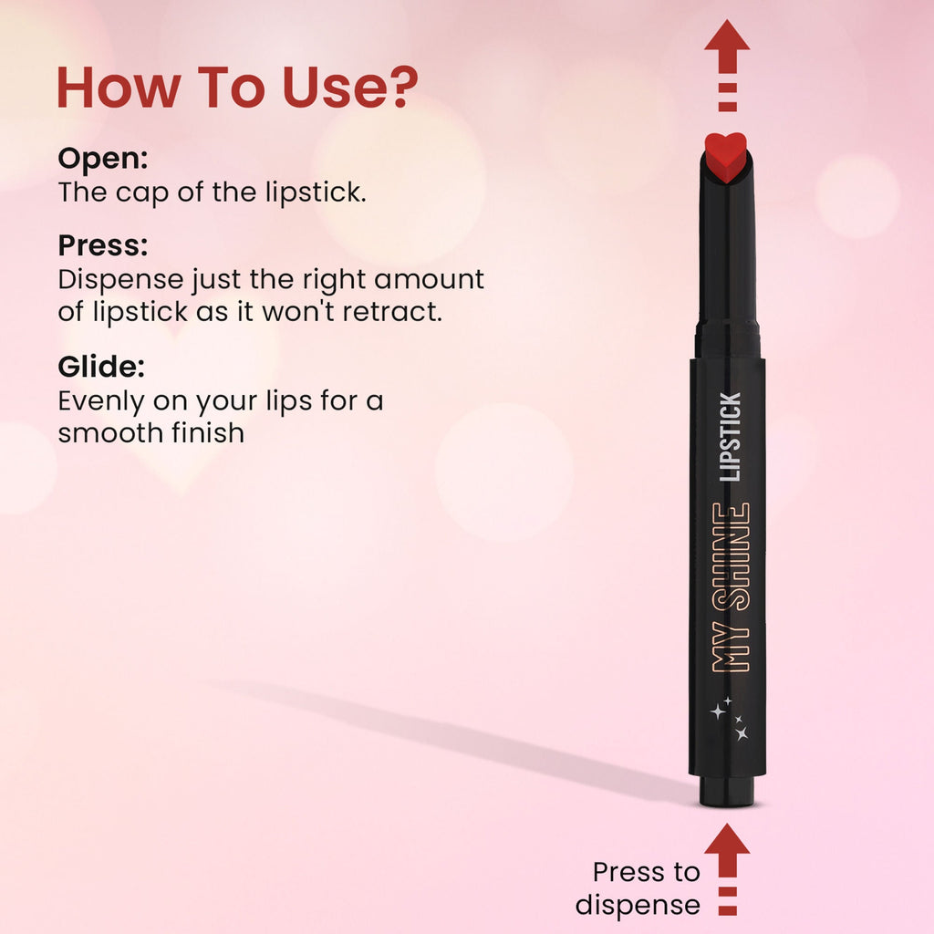 Swiss Beauty My Shine High Pigmented & Long-Lasting Lipstick Enriched with Vitamin E - 08 Its Rouge - Distacart