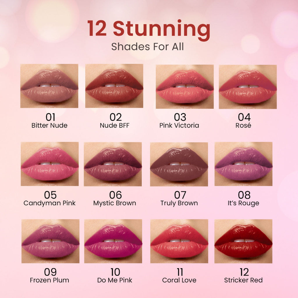 Swiss Beauty My Shine High Pigmented & Long-Lasting Lipstick Enriched with Vitamin E - 10 Do Me Pink - Distacart