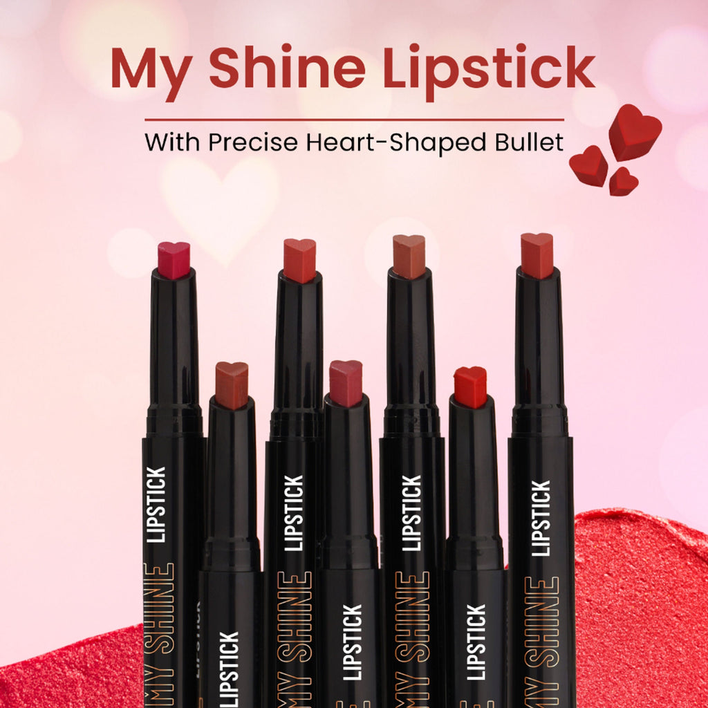 Swiss Beauty My Shine High Pigmented & Long-Lasting Lipstick Enriched with Vitamin E - 12 Stricker Red - Distacart