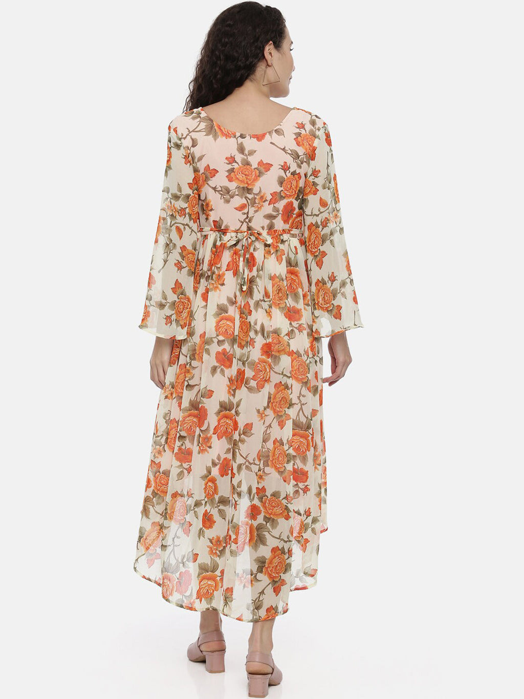 Souchii Women Cream-Coloured Printed A-Line Dress - Distacart