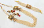 White Seed Beads Necklace Set - Distacart