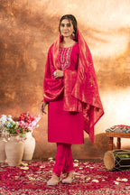 Pramukh Fab Pink Color Marina Silk Kurta Set - Distacart