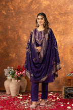 Pramukh Fab Purple Color Marina Silk Kurta Set - Distacart
