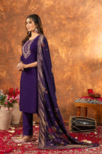 Pramukh Fab Purple Color Marina Silk Kurta Set - Distacart