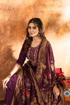 Pramukh Fab Plum Color Marina Silk Kurta Set - Distacart