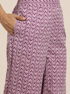 HERE&NOW Women Floral Printed Regular Pure Cotton Kurta with Palazzos & Dupatta
