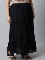 TAG 7 Women Black Flared Ethnic Palazzos
