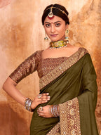 Saree Mall Woven Design Zari Silk Blend Sarees