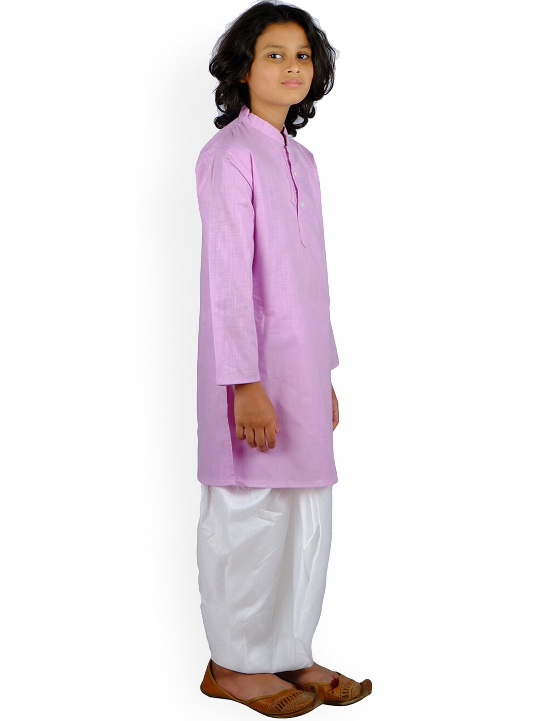 Sethukrishna Boys Lavender Pure Cotton Kurta with Dhoti Pants