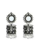 Mominos Fashion Johar Kamal Women Silver Oxidised Jhumkas - Distacart