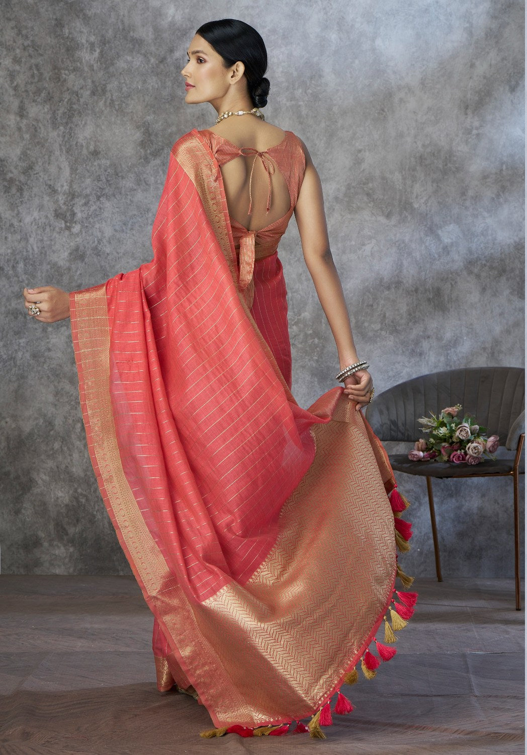 Anaita Red Cotton Silk Zari Woven Work Saree With Blouse Piece - Distacart