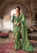 Anaita Designer Green Weaving Soft Tissue Silk Saree With Designer Blouse - Distacart