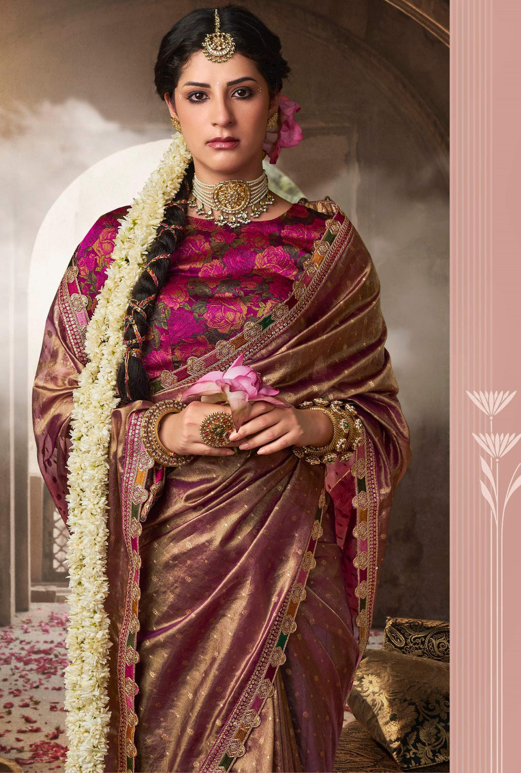 Anaita Designer Purple Weaving Soft Tissue Silk Saree With Designer Blouse - Distacart