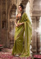 Anaita Designer Light Green Weaving Soft Tissue Silk Saree With Designer Blouse - Distacart