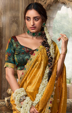 Anaita Designer Yellow Weaving Soft Tissue Silk Saree With Designer Blouse - Distacart