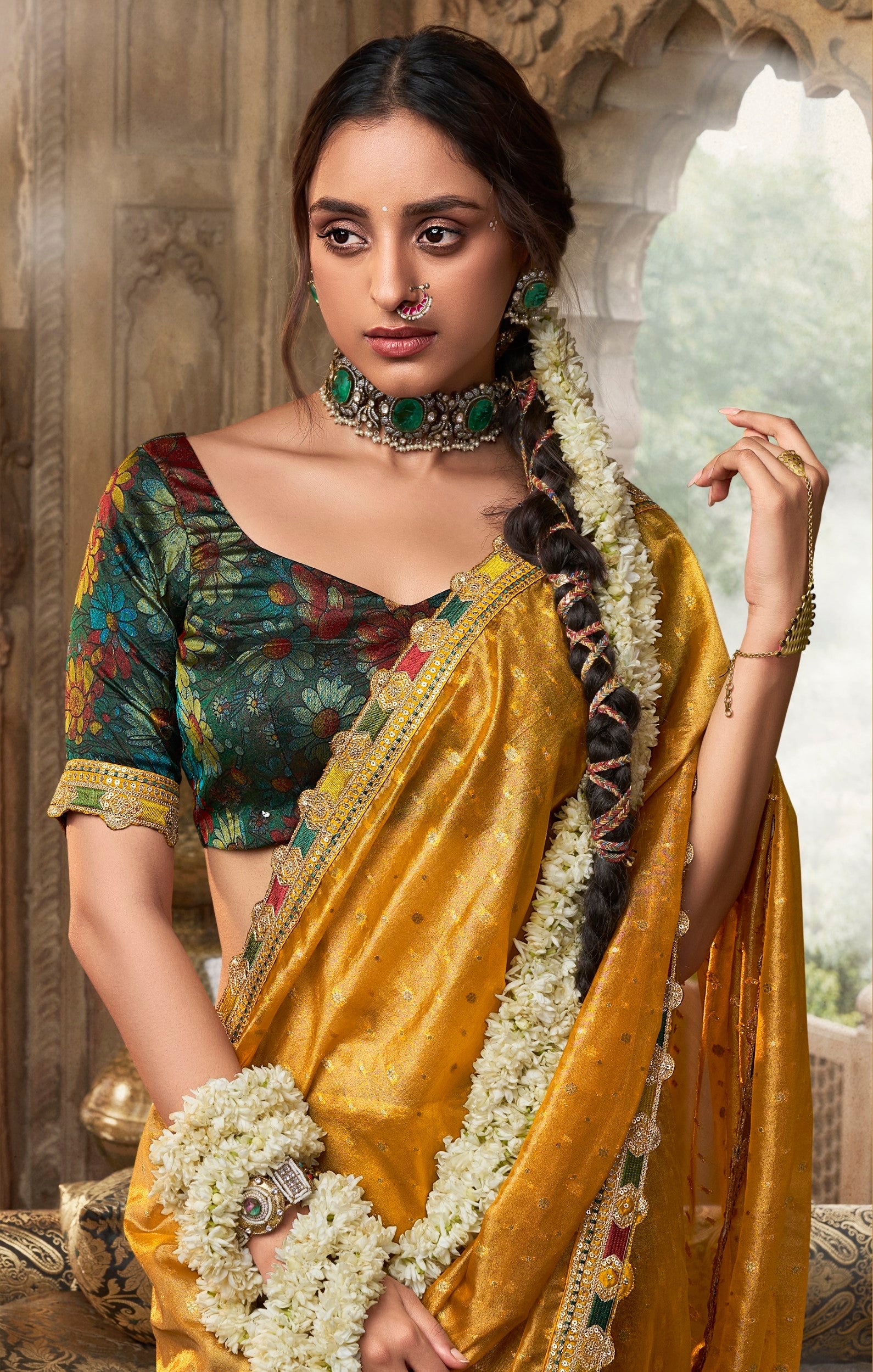 Anaita Designer Yellow Weaving Soft Tissue Silk Saree With Designer Blouse - Distacart