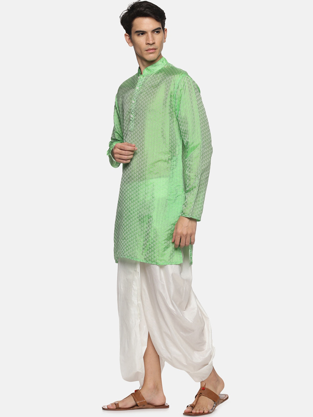 Sethukrishna Men Green Printed Kurta with Patiala - Distacart