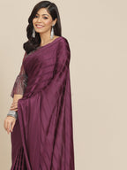 Tikhi Imli Magenta Striped Saree - Distacart