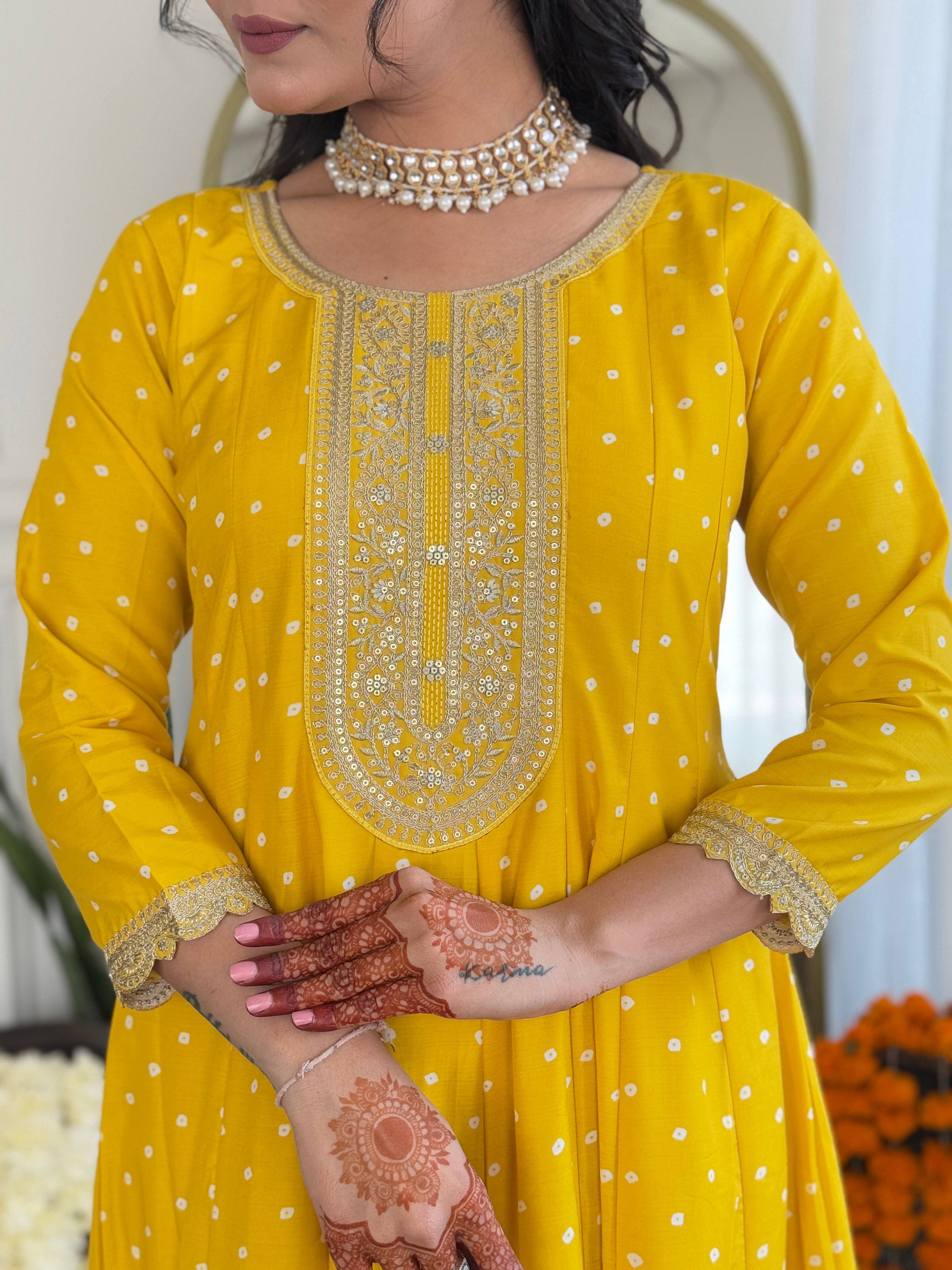 The52 Women's Beautiful Art Silk Embroidered Flared Kurta with Pant And Dupatta Set - Distacart