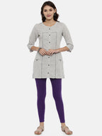 Souchii Violet Solid Ankle-Length Leggings - Distacart