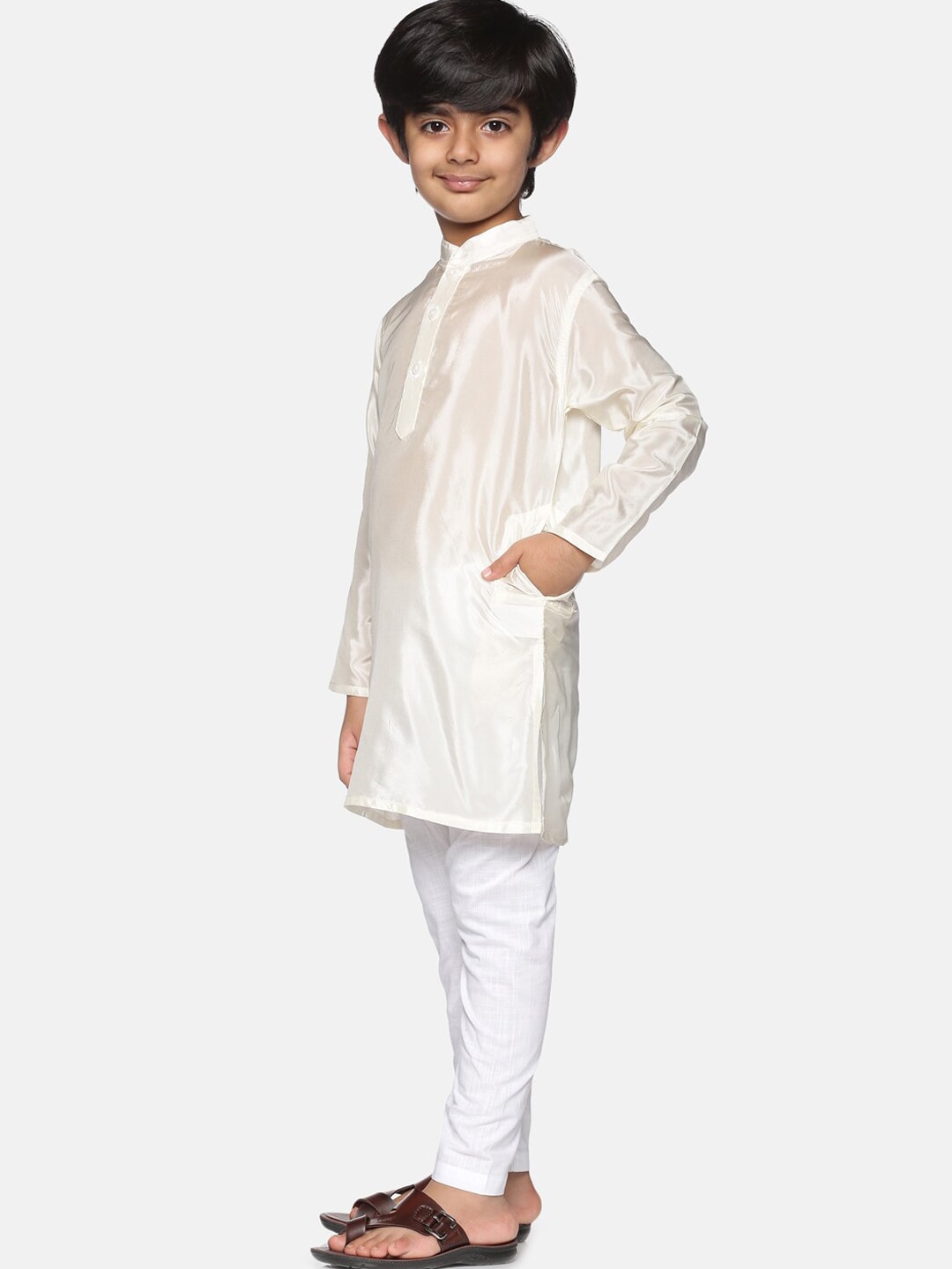 Sethukrishna Boys White Kurta with Churidar