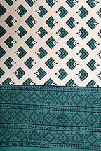 Vamika Printed Cotton Sea Green & White Bedsheet With Pillow Covers (LEOC_BRFI_SG)