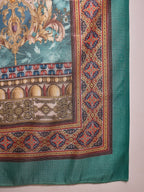 InWeave White Strappy Rama Green Dupatta Set