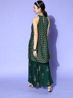 InWeave Green Gold Work Sharara Set - Distacart