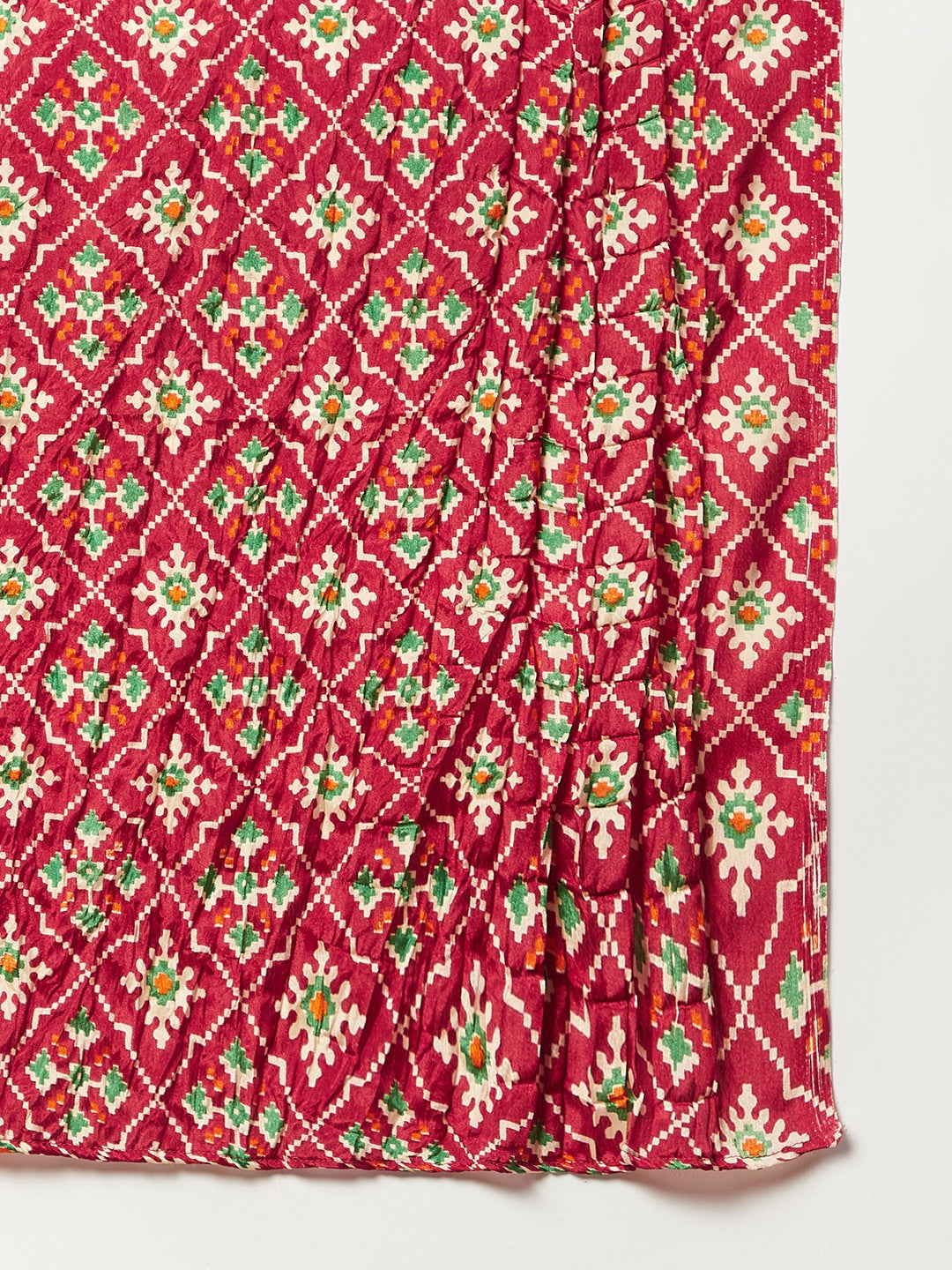 InWeave White Strappy Set - Maroon Fosilk Dupatta - Distacart