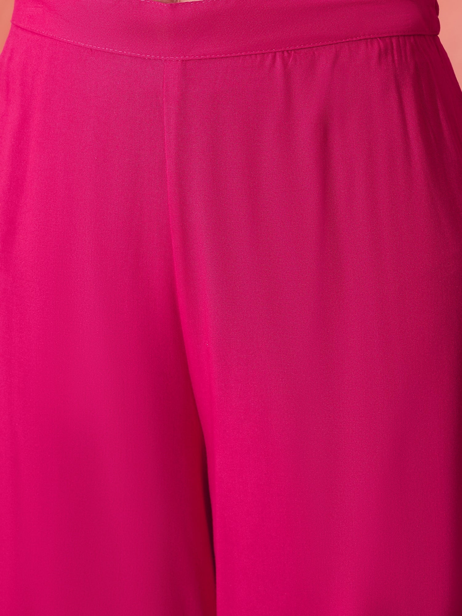 InWeave Fuchsia Strappy Set With Blue Fuchsia Organza Dupatta